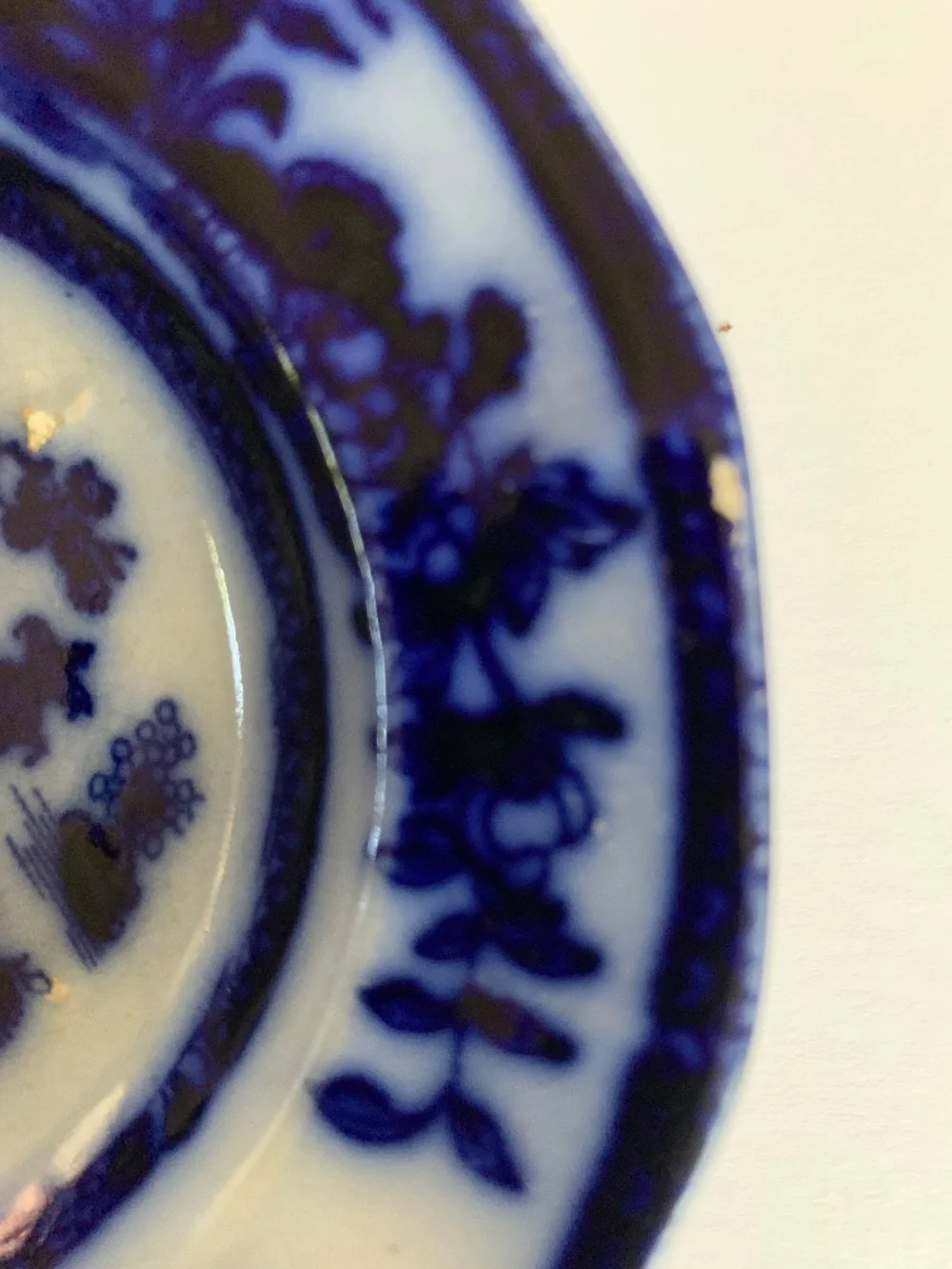 Antique Flow Blue “Chapoo” Berry Dishes – Set of 3 – 5” Pagoda Pattern